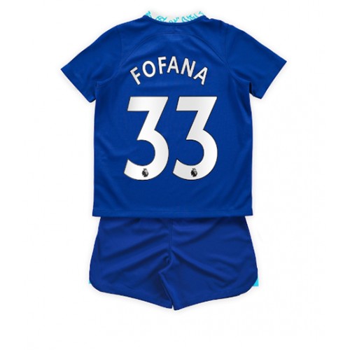 Fotbalové Dres Chelsea Wesley Fofana #33 Dětské Domácí 2022-23 Krátký Rukáv (+ trenýrky)